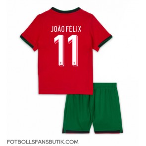 Portugal Joao Felix #11 Replika Hemmatröja Barn EM 2024 Kortärmad (+ Korta byxor)